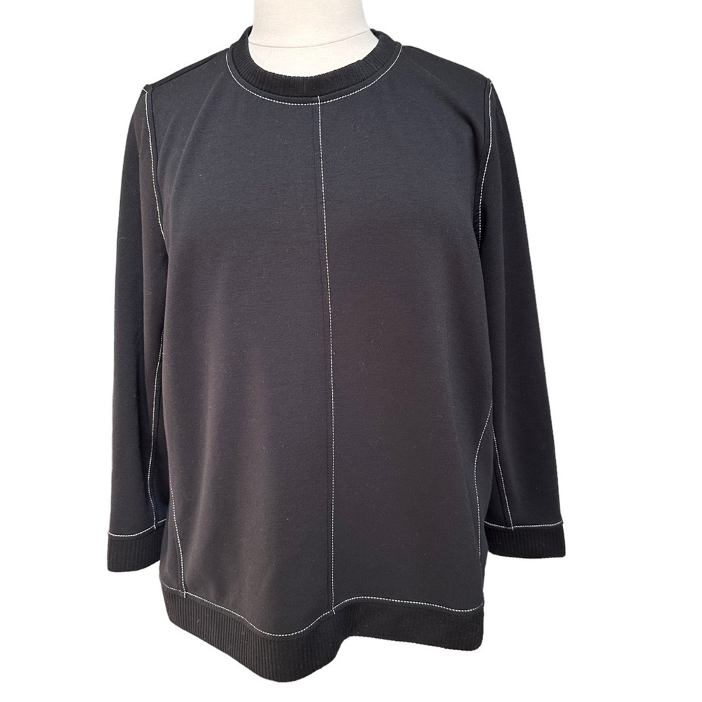 Chico's Zenergy  Black Long Sleeve Pullover ‎ Sweatshirt Size: XL